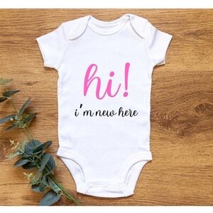 White Baby Onesie with Graphic Print